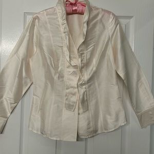Ann Taylor silk/satin dressy cream top.
